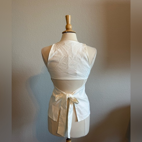 Zara Cream Elegant Back Bow Blouse - Picture 1 of 3
